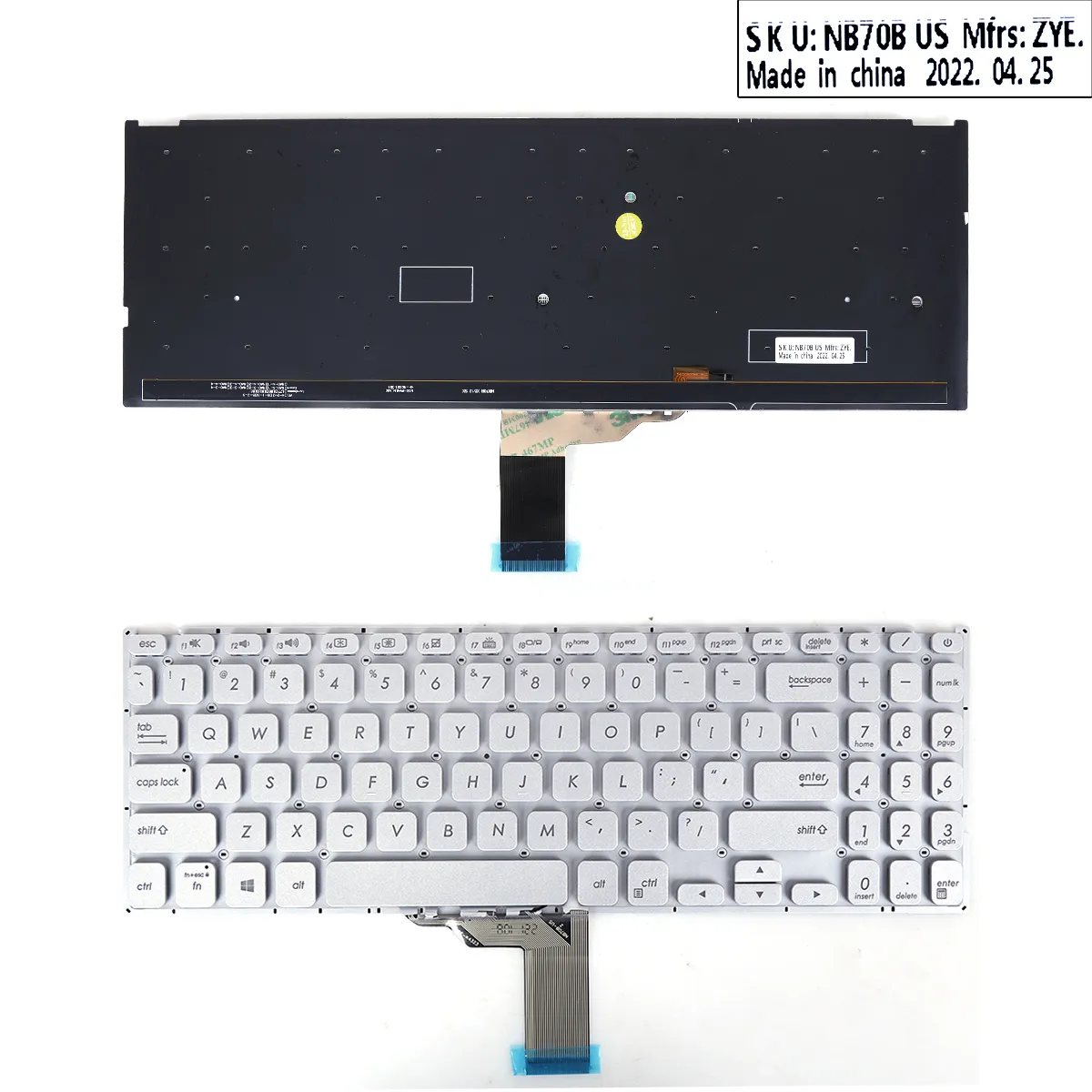 Picture of Asus Vivobook X515 X515E X515M X515J X515JA R515L F515J F515JA F515JP F515E F515EA F515EP SILVER （Backlit Win8））